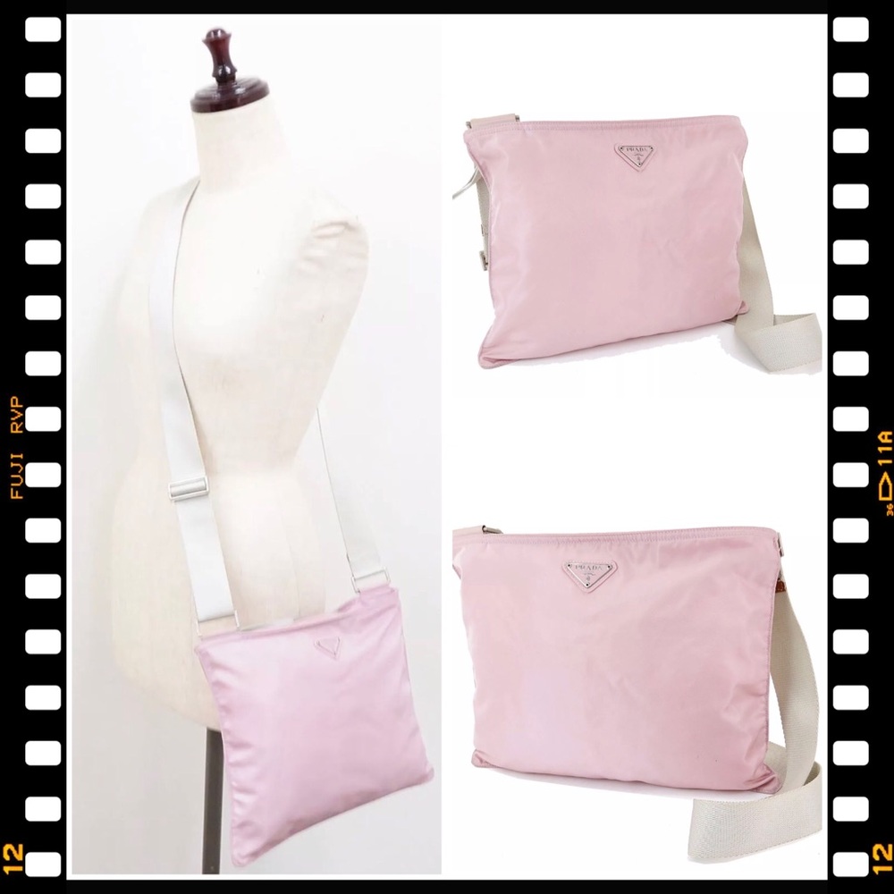 💖 Prada Crossbody Pink Handbag Messenger White
